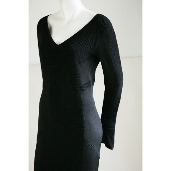 G-Star Women Multi Knit Black Body Con Dress w Zipper Cuffs - Picture 4 of 10
